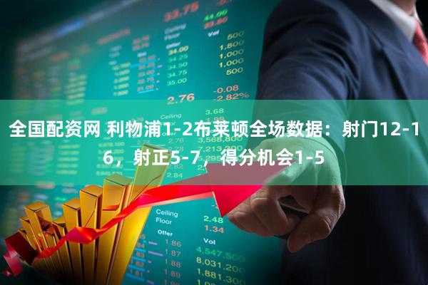 全国配资网 利物浦1-2布莱顿全场数据：射门12-16，射正5-7，得分机会1-5